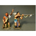 CAN04A Woodland Indians, 2 Kneeling, Firing and Loading A